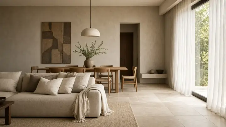 Living and dining interior planned by the Hosur studio